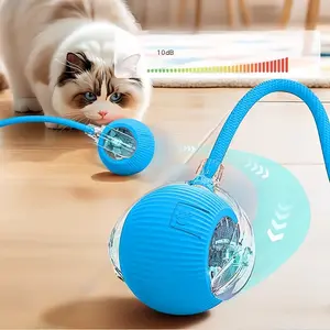 Interactive Cat Toy Ball, Smart Moving Electric Cat Toy Roller, USB Rechargeable, Tail String Included, Indoor Exercise for Cats