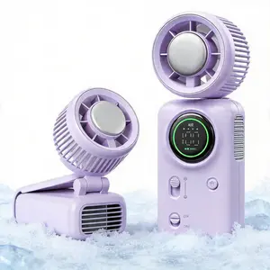 ALLTOU Mini Cooling Fan, 100-Speed High Speed Handheld AC Fan with 5000mAh Battery, Digital Display Mini Cooling Fan,  Foldable Cooling Fan for Travel, Office, Outdoor,Summer Travel Essentials for Kids & Adults