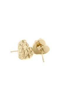 Beautiful Heart-Shaped Nugget Earrings in Gold-Plated Elegant Design Jewelry Accessory Accessories 12mm Compact Durable