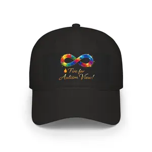 Unisex Embroidered Cotton Baseball Cap - Colorful Autism Infinity Logo, Adjustable Strap, Adjustable Hats, Casual Autism Awareness Fashion Accessory