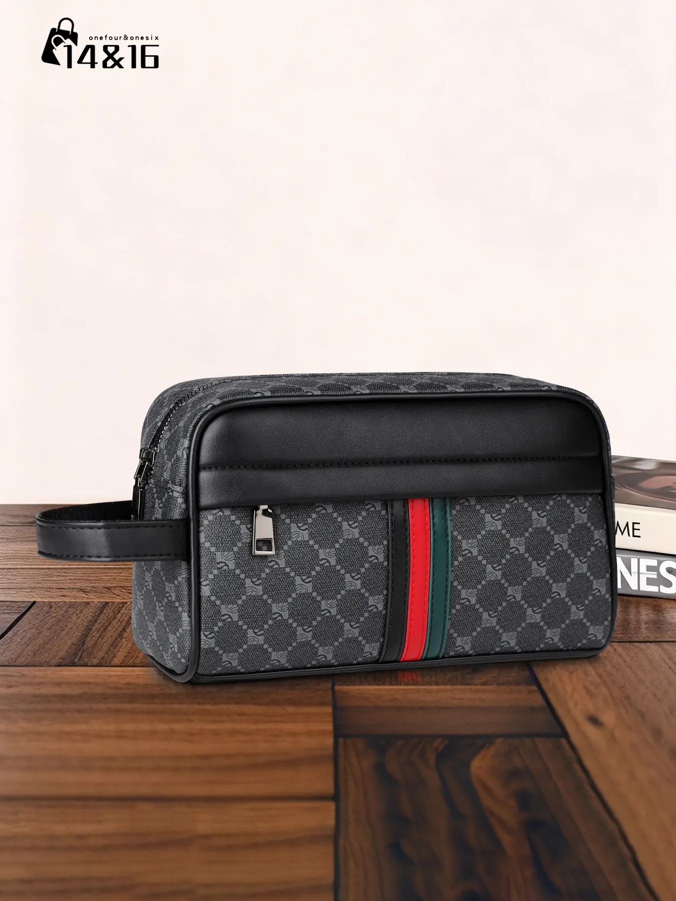 Men's Business Handbag, Fashion Casual Geometric Pattern Bag, All Seasons Phone Wallet, Compact Size, Perfect Gift for Men