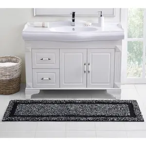 VCNY Home Heathered Hotel Microfiber Bath Rug Runner