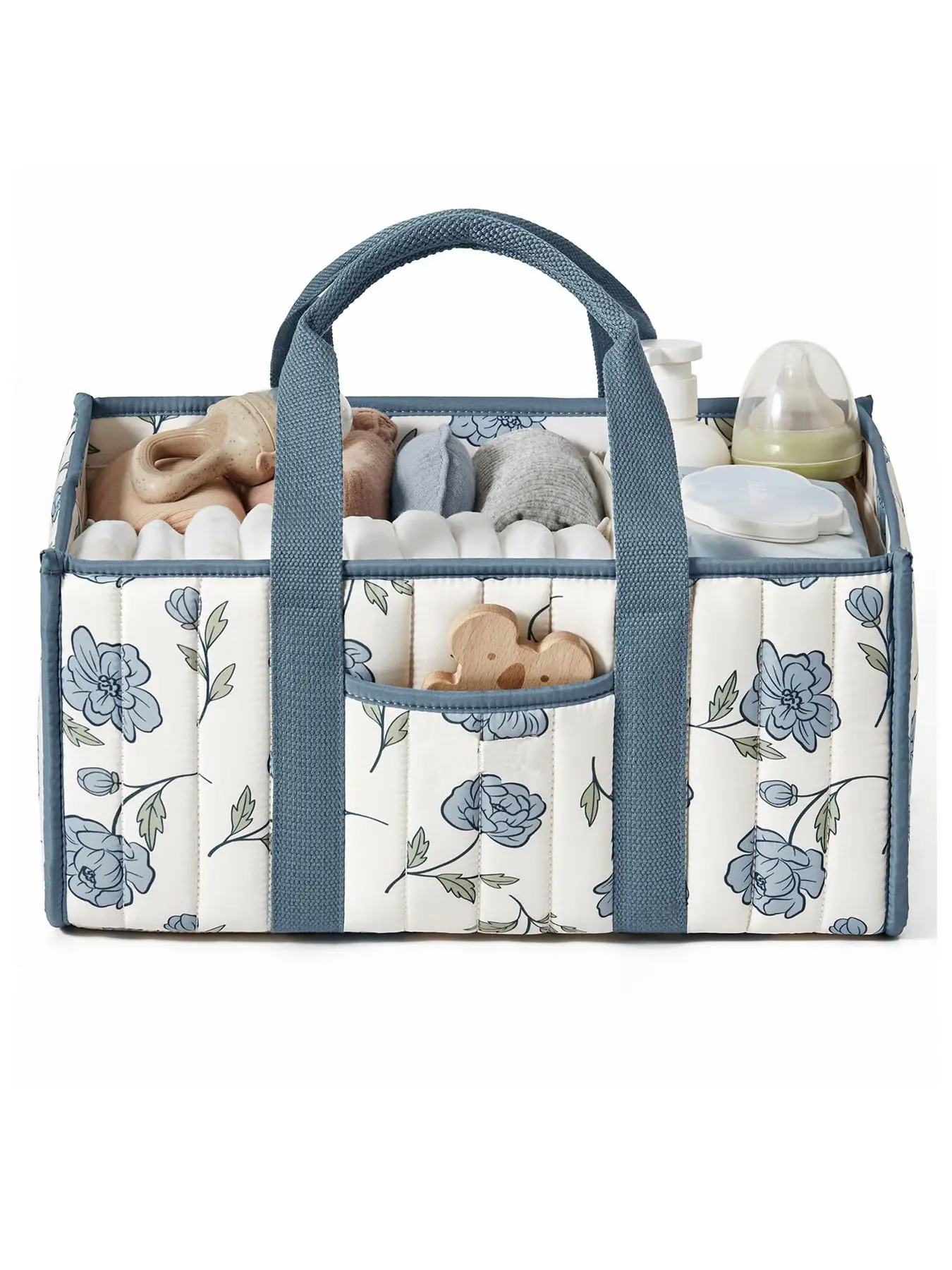 Floral Diaper Caddy Organizer, Vintage Diaper Bags, Diaper Tote Bag, Travel Diaper Tote, Stylish Nursery Storage Basket, Perfect Gift for Baby Shower, Essential Newborn Supplies