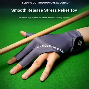 3 Pack Left Hand Billiard Gloves, Breathable Non-Slip Palm Pad, Unisex Snooker Sports Protective Gear, Durable Player Accessories