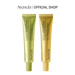 [Arencia Official] Booster Shot Skin Renewal Duo - Vitamin C & Retinal for Day And Night Brightening, Pore Minimizing, Moisturizing, and Fades Dark Spots | 1.01 fl oz + 1.01 fl oz