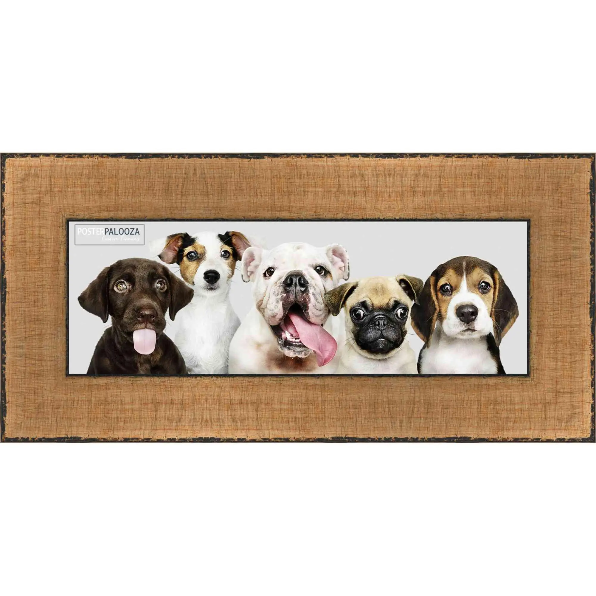 10x24 Embellished Gold Picture Frame - UV Acrylic, Foam Board Backing, Hanging Hardware