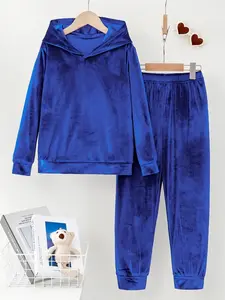 Women's Plus Size Casual Fashion Solid Color Hooded Sweatshirt and Jogger Pants Knit Set, Sweatsuits Set, Hoodie Sweatsuit Set, Comfortable Sportswear, Workout Daily Wear