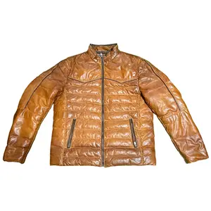 Scully Men's Cognac Lambskin Leather Puffer Jacket