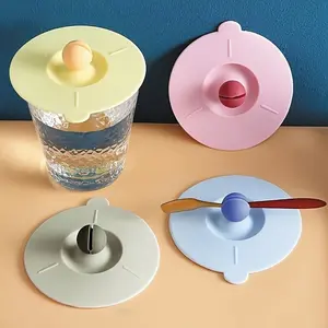 4pcs Silicone Cup Lid Food Grade Cup Lid Cartoon Creative Silicone Cup Lid, Reusable Food Grade Silicone Cup Lid - Keep Your Hot & Cold Beverages Airtight & Leak-Proof Straw Spout Lid