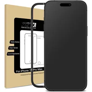 Matte Glass Screen Protector for  17 Pro Max (6.9 inch) Anti-Glare & Anti-Fingerprint Tempered Glass Clear Film, [Easy Installation Frame] Case Friendly, Bubble Free - Smooth as Silk
