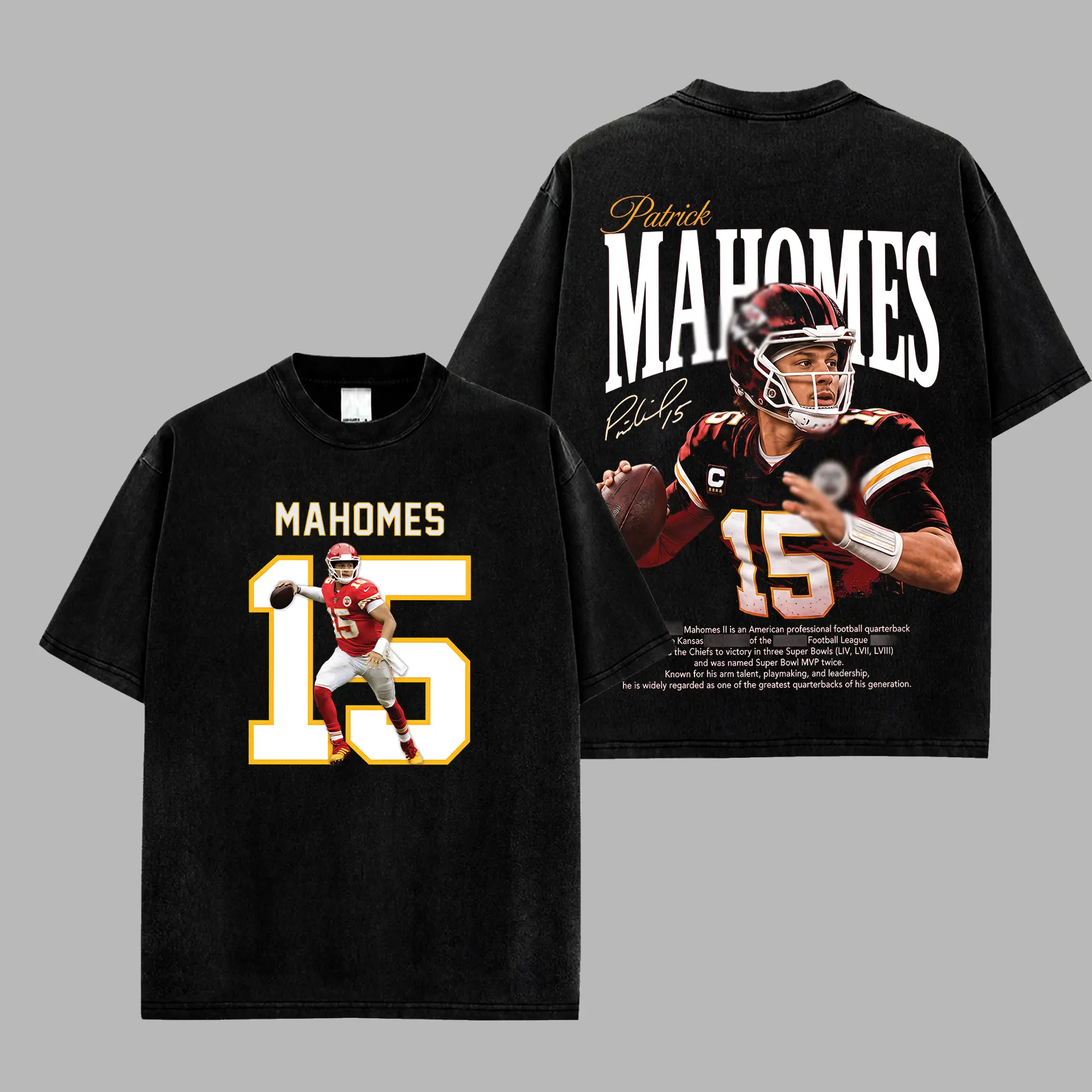 [RedZoneStyle] Patrick Lavon Mahomes 15 Showtime Game Day Retro Unisex 100% Heavyweight Cotton T-Shirt – Magic Mahomes Fans Shirt, The Kingdom Graphic Football Shirt, Game Day Outfits, Gift For Football Fans