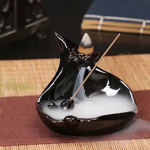 1pc Creative Home Decor Backflow Incense Burner Ceramic Censer Use In Teahouse Zen (Without Incense)