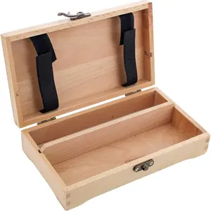 Multi-Function Artist Supply Box with Locking Clasps - Wooden Art Box for Artist Supplies, Brushes, Pencils, Erasers, Tool Storage Organizer Case to Protect and Transport