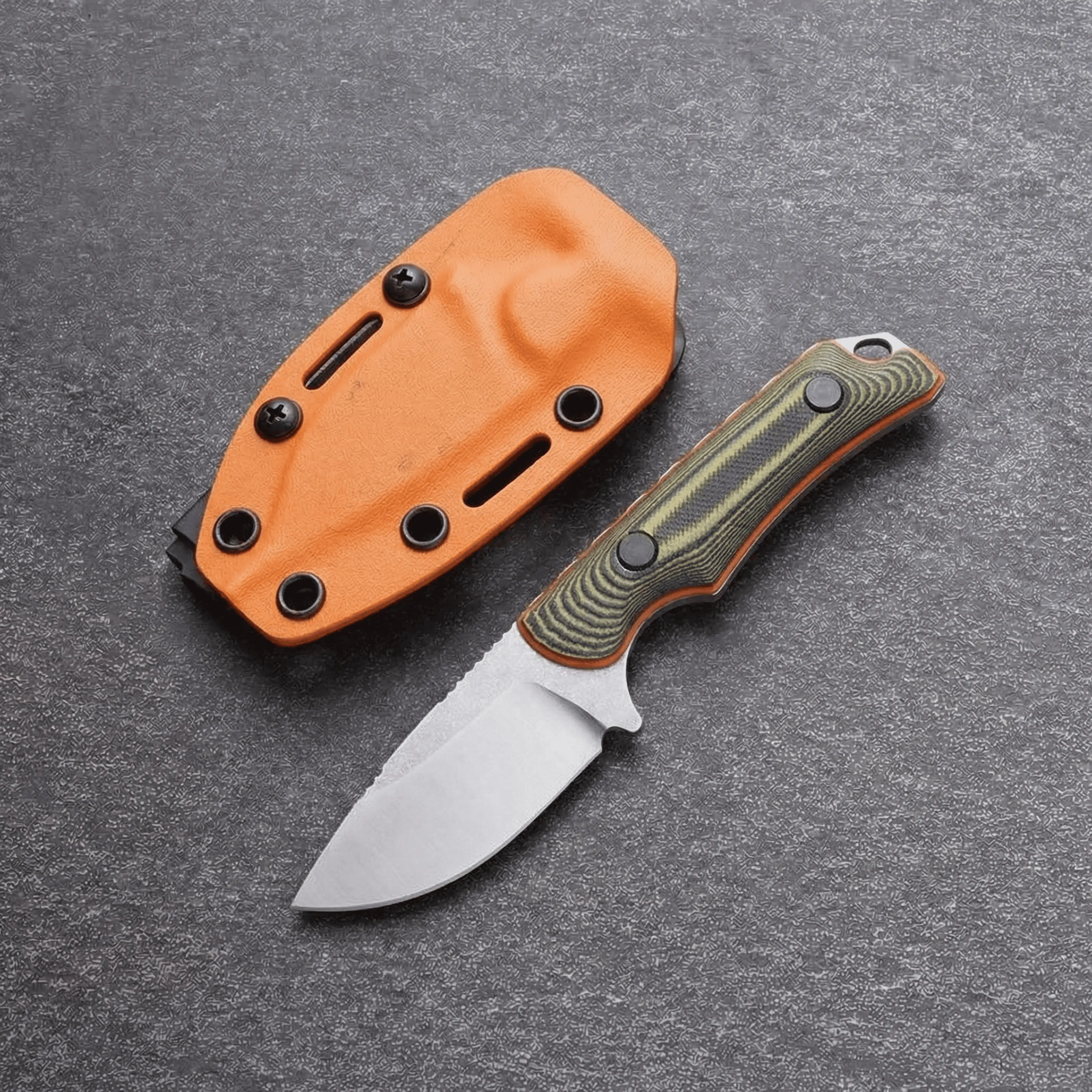 BM 15017 Fixed Blade Knife with Leather Sheath - 8Cr13MoV Steel, Wooden Handle, Lightweight EDC Knife for Camping, Hiking