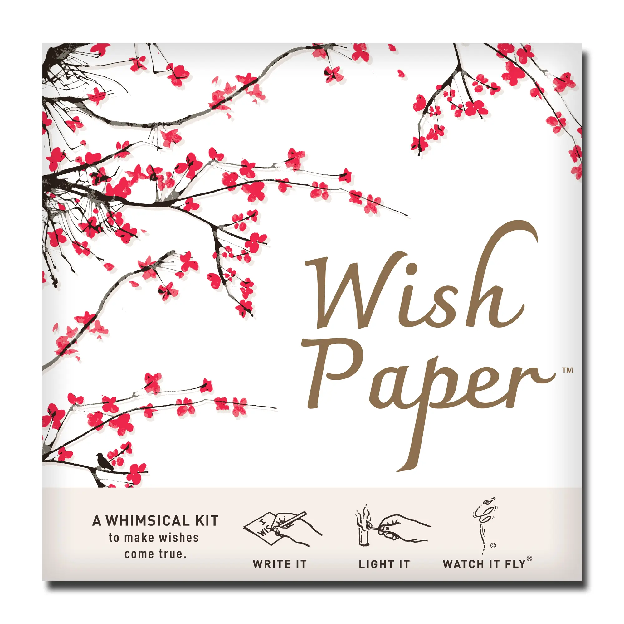 WISH PAPER – Cherry Blossom intention paper + accessories kit | Beauty-Inspired Whimsical Kit with Writing Sheets, Launch Platforms & Pencil – Indoor Creative Play - Perfect Gift for Personal Growth, Memorials & Celebrations