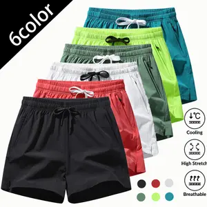 5pcs-2026 Summer Sports Shorts for Men and Women, Thin Summer Running Ice Silk Beach Shorts, Quick-Dry Breathable Three-Quarter Shorts for Middle-Aged and Young Men