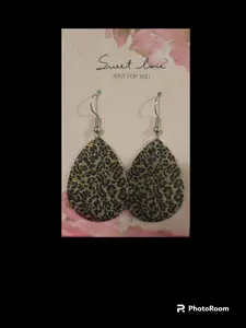 Leopard Print Teardrop Earrings
