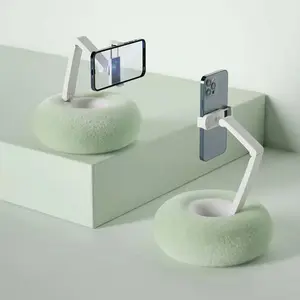 Plush Pillow Stand with Snack Bowl - Multi-Angle Adjustable Bed Reading Cushion, Compatible with Multiple Sizes of Devices, Tablet Stand Pillow, Tablet Mount Stand, Adjustable Phone Holder for Bedside