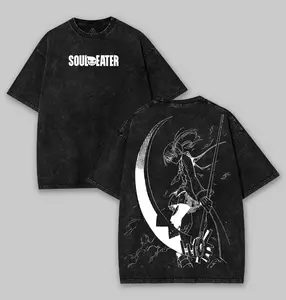Retro Vintage Unisex Soul Eater Maka Anime Manga Acid Washed T-shirt, Anime Merch, Full Size ,Full Color - For Everyone - Find Your Look - Modern Fit