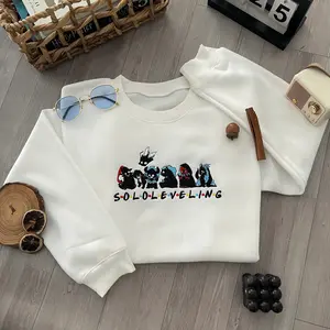 Cute Solo Leveling Embroidered Sweatshirt, Funny Anime Embroidery Shirt, Gift for Anime Fans Crewneck Sweatshirts, Igris, Beru, Bellion, Kamish