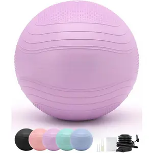 Yoga Ball, Extra Thick Exercise Ball for Workout Pregnancy Stability - 4 Sizes Anti Burst Balance Ball for Yoga, Pilates, Fitness, Birthing, Physical Therapy - Includes Pump