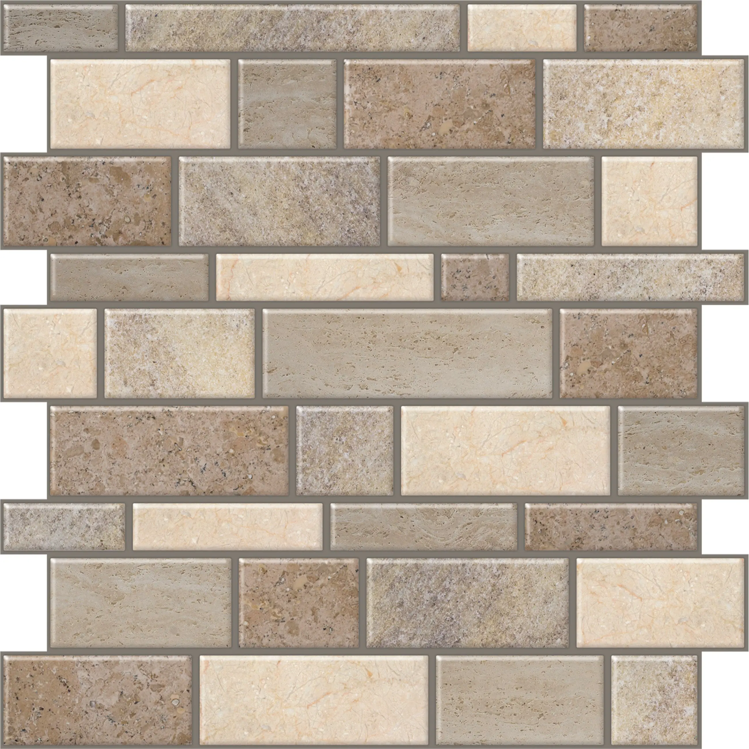 Tan Mosaics Peel and Stick Wallpaper Tiles - 24 Pack