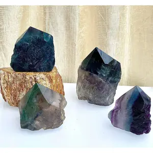 Wholesale Lot 2 Lbs Fluorite Semi Polished Points Crystal Natural Energy