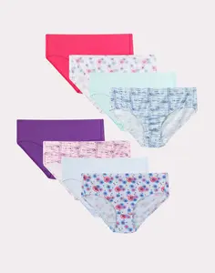Hanes Ultimate Pure Comfort Girls' Brief Underwear, Cotton, 8-Pack