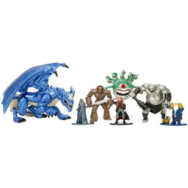 Jada Toys Dungeons & Dragons New Deluxe NanoFig 7-Piece Boxed Set - D&D Characters, Metallic Paints, Mix & Match Collectible Figurine/Statue [COLLECTIBLES], Deluxe Set
