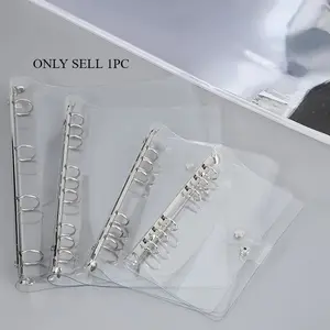 1pc A5/A6 Binder Rings Journal with Clear Transparent Cover - Perfect for Loose Leaf Spiral Books!