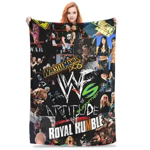 Wrestlemania Wrestling  Blankets Quality Warm  Throw Blanket Winter Children Home Decor Print Bedspread  Skin-friendly, lightweight and soft