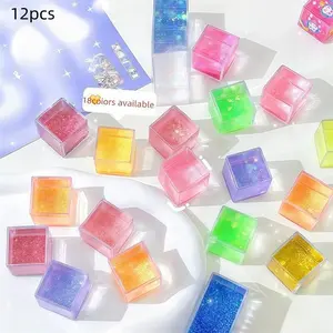 12-Piece Creative Sand Art Blocks Set, Mini Ice Cube Design, Ideal for Desk Decor & Office Gifts, Perfect Christmas Present