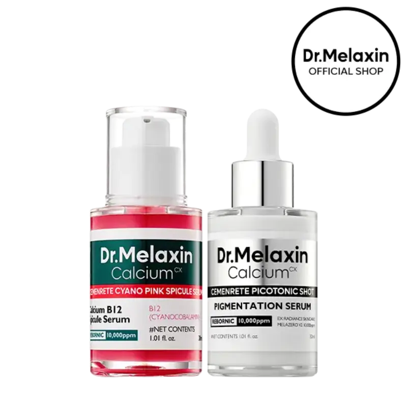 Dr. melaxin- Lumi firm & lift Duo  | plumping skin & strengthen skin density | Cyano Pink Spicule Serum + Picotonic Shot Serum Skin Repair