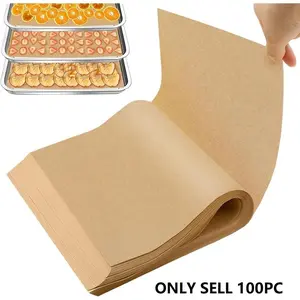 100Pcs Parchment Paper Baking Sheets Non-Stick Precut Baking Parchment Baking Paper Will Not Curl Burn Wax Paper Baking Supplies