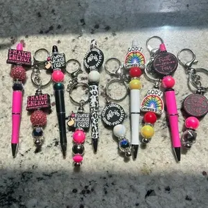 Premade Beaded Pen and Key Chain