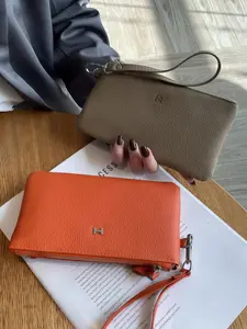 Women's Leather Handbag, Small Luxury Clutch Bag, Elegant Phone Holder Purse, New High-End Storage Design, Stylish Grip Handle