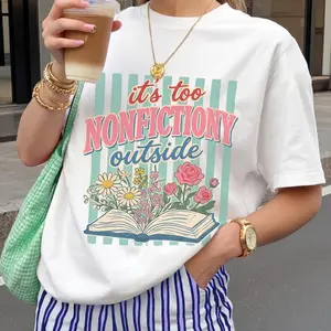 Comfort Colors Booktrovert Floral T Shirt, Too Nonfictiony Outside Tee, Book Lover Shirt, Book Club Gift, Fiction Reader Tee, Bookworm Graphic Tee, Reader Aesthetic Shirt, streetwear, tiktok shop deals, summer outfits, guys gifts, summer clothes, gifts fo