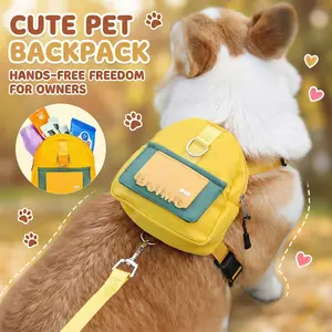 Cartoon Pet Backpack Harness for Dogs and Cats Adjustable No-Pull Vest with Escape-Proof Design Water-Resistant Outdoor Walking Pet Carrier Multi-Adjustable H-Shaped Structure, Adjustable Safety Harness,summervibes