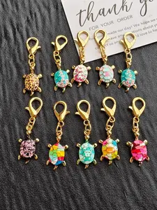 10 Pcs Turtle Keychain Set, Cute and Fashionable, Various Styles, Perfect for Backpacks, Wallets, Handbags, Casual Shoes, Multiple Colors
