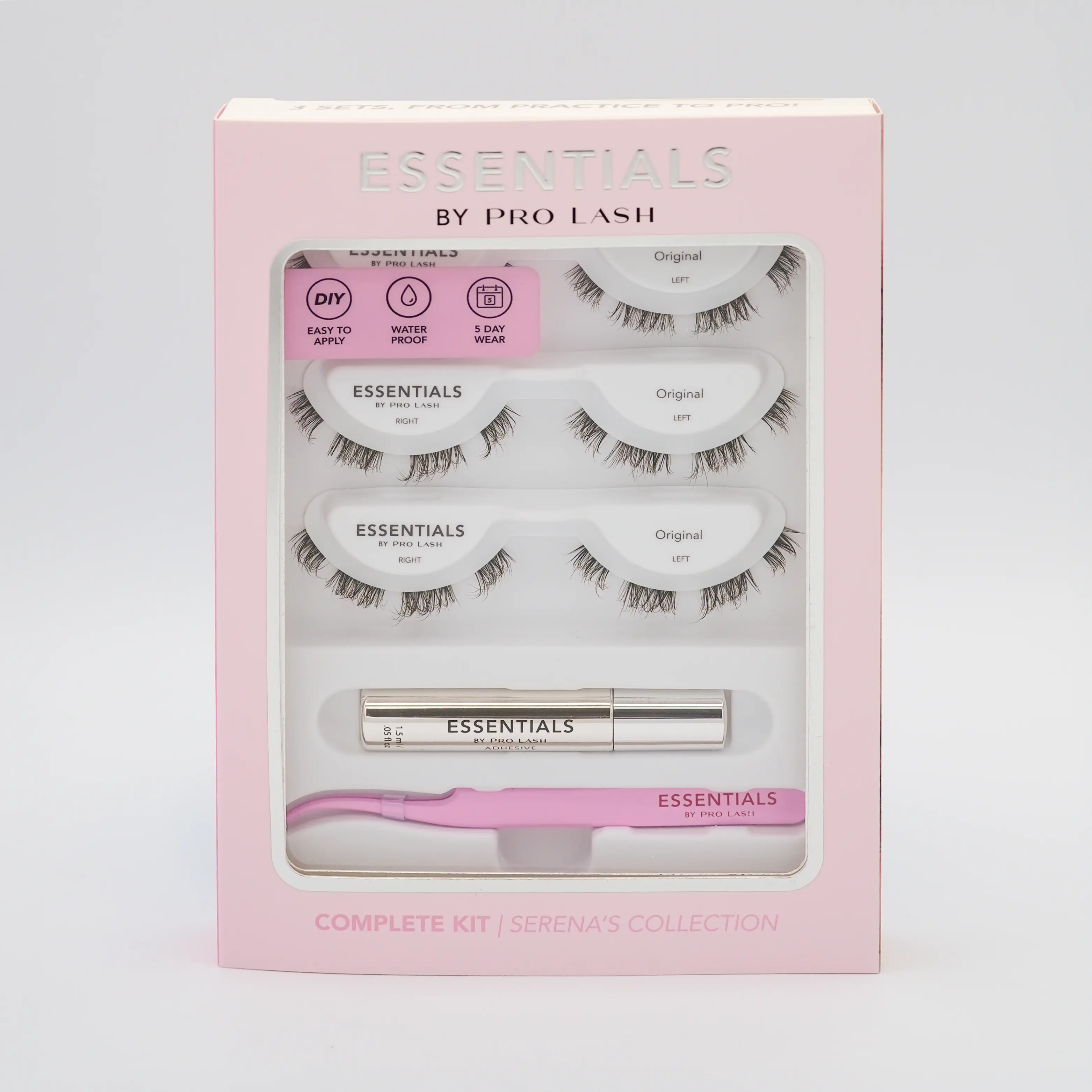 Pro Lash x Serena Neel Essentials DIY Eyelash Extension Kit, Waterproof with 5-Day Wear, Complete At-Home Cosmetic Set for a Natural Look, Diy False Eyelashes, Makeup, At-Home Set, Synthetic Mink, Lashes Clusters Kit, Individual Lashes