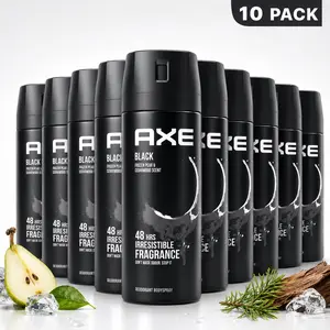 AXE Black Deodorant Body Spray 10 Pack Bundle (5oz / 150ml) - Frozen Pear & Cedarwood 48-Hour Fragrance