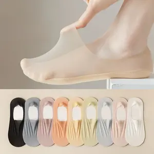 5 pcs Premium Non-Slip Invisible Socks | Cotton Sole, Breathable Mesh, Heel Grip