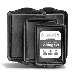 Country Kitchen Nonstick Stackable Bakeware Set - Durable, Easy Release Baking Set