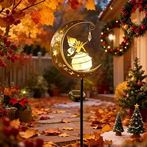 Solar Outdoor Lights Garden Statue, Fairy Moon Figurine Light Stake, Home Improvement Outdoor Decor - Housewarming Gift for Gardening Mom, Ideal for Patio, Lawn,summervibes