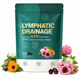 Lymphatic Drainage & Detox Supplement 240 Softgels  – Herbal Lymph Support, Natural Cleanse with Echinacea, Dandelion, Burdock & Turmeric
