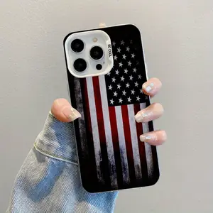 A stylish and simple American flag design phone case Suitable for iPhone 17 16,15,14,13,12,11 Plus Pro Max, made of shockproof high-quality TPU silicone case