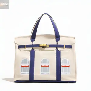 Canvas Handbag - Large Capacity Lightweight Travel Bag for Fashion Outfits Tours Trips and Work Quilted Travel Essentials Carryall Versatile Handbag Shoulderbag