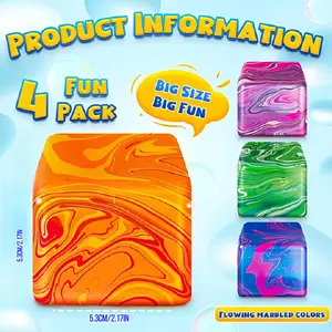 Square Maltose Candy Textured Soft Squishies - Slow-Rebounding Rubber Decorative Squeezie, Stress-Relieving Kitchenware Gadget for Home, Office