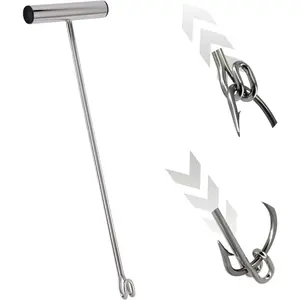 Stainless Steel Fishing Hook Remover,Dehooker Tool,Push/Pull Hook Remover,Anti-Lost Saltwater Dehooker Tool Shark Hook Remover
