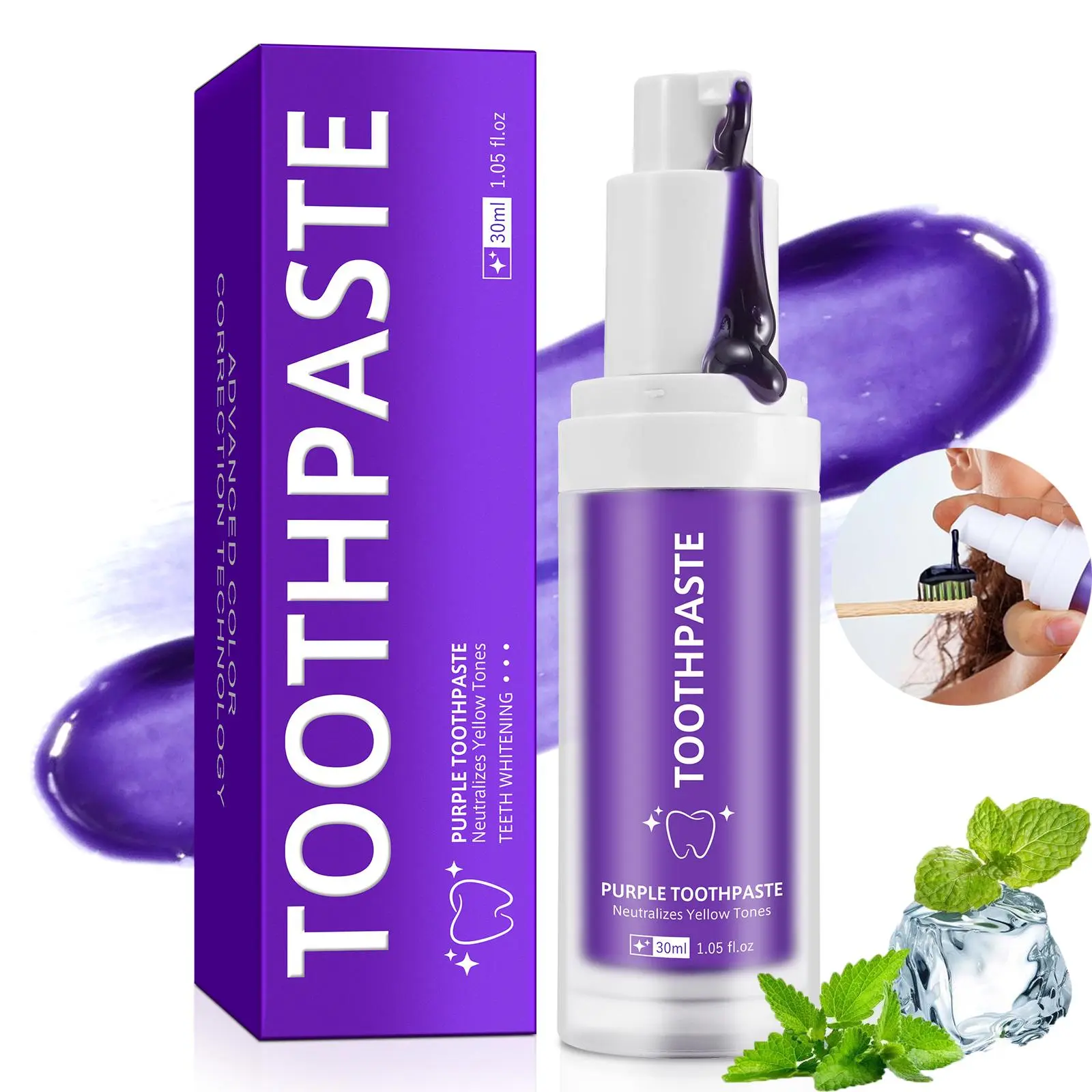 Yecuce Mint Toothpaste, 30ML Tube, Long-Lasting Fresh Breath, Reduces Plaque, Improves Teeth, Promotes Healthier Gums, Oral Cleansing Toothpaste, Oral Care Toothpaste, Oral Hygiene Essentials